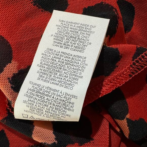 Cabi Outlet Large Siren Midi Wrap Dress Leopard Print V-Neck Stretch Long Sleeve - Picture 8 of 10